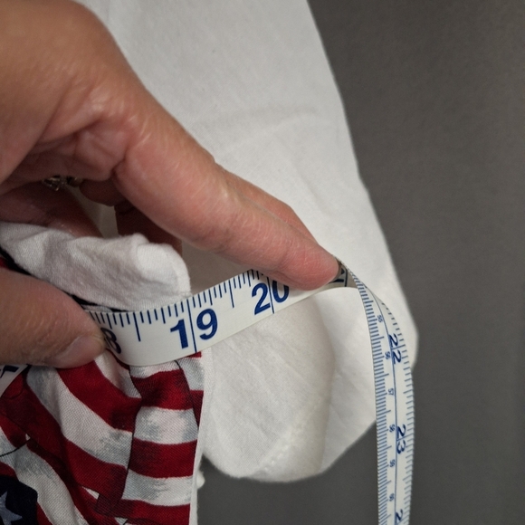 Vintage Tapestry Made in USA Womens American Flag Top T-Shirt Vest Attached - Picture 14 of 15